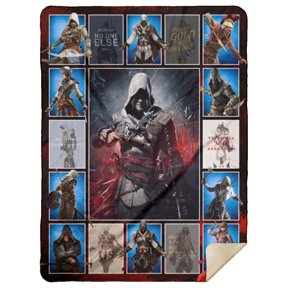 Assassin's Creed Blanket, Assassin's Creed Movie Fleece, Sherpa Blanket MSHL Premium Mink Sherpa Blanket 60x80