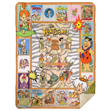 The Flintstones Blanket The Flintstones 60th Anniversary Quilt Fleece Sherpa MSHL Premium Mink Sherpa Blanket 60x80