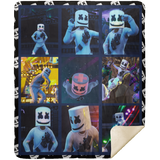 Marshmello Blanket, Fortnite Game 3D Fleece, Sherpa Blanket Gift Ideas - MSHM Premium Mink Sherpa Blanket 50x60