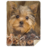 Yorkshire Terrier Quilt Fleece Sherpa Throw Blanket for Bedroom Living Room Sofa - MSHL Premium Mink Sherpa Blanket 60x80