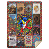 Grateful Dead 10 Albums Quilt Blanket Fleece Sherpa Throw Blanket Quilt - MSHL Premium Mink Sherpa Blanket 60x80
