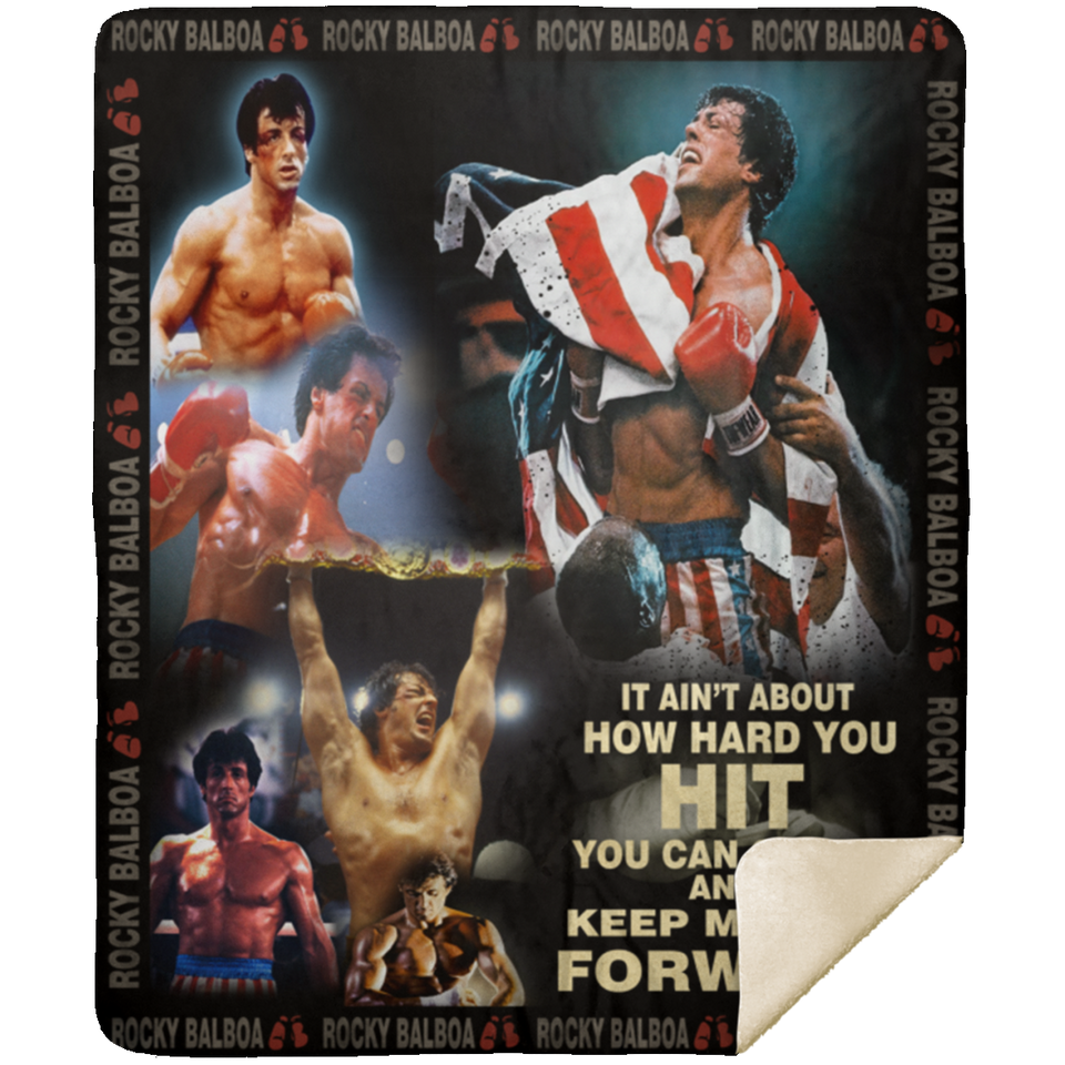 Rocky Balboa Blanket, I Love Rocky Balboa Fleece, Sherpa Blanket MSHM Premium Mink Sherpa Blanket 50x60