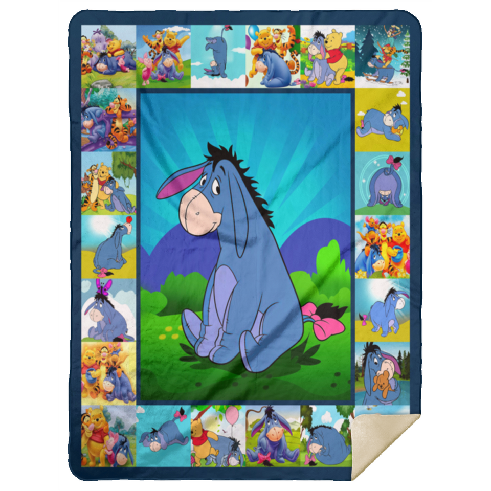 Eeyore and Pooh Blanket Pooh And Friends Quilt Fleece Sherpa Throw Blanket Quilt - MSHL Premium Mink Sherpa Blanket 60x80
