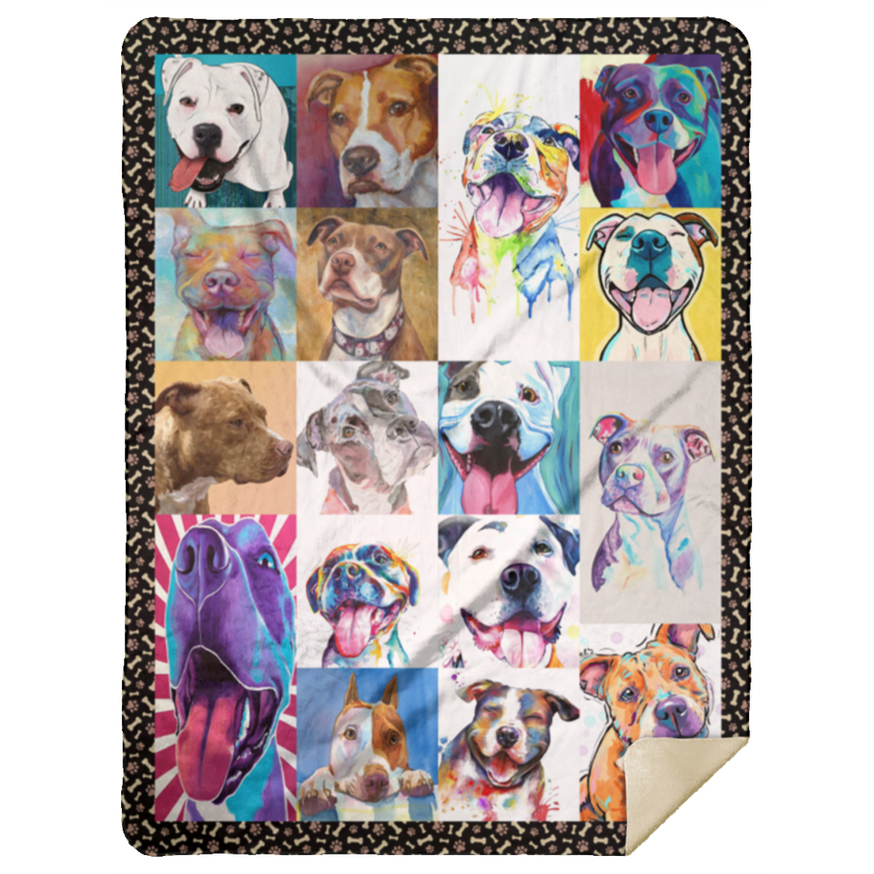 Pitbull Blanket, Gift Idea For Dog Lovers Fleece, Sherpa Blanket MSHL Premium Mink Sherpa Blanket 60x80