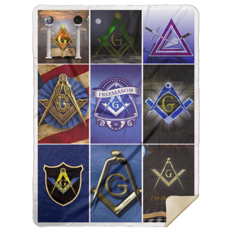 Freemason Quilt, Freemason Blanket, Freedom Masonic Blanket, Masonic Quilt Ver 1 MSHL Premium Mink Sherpa Blanket 60x80