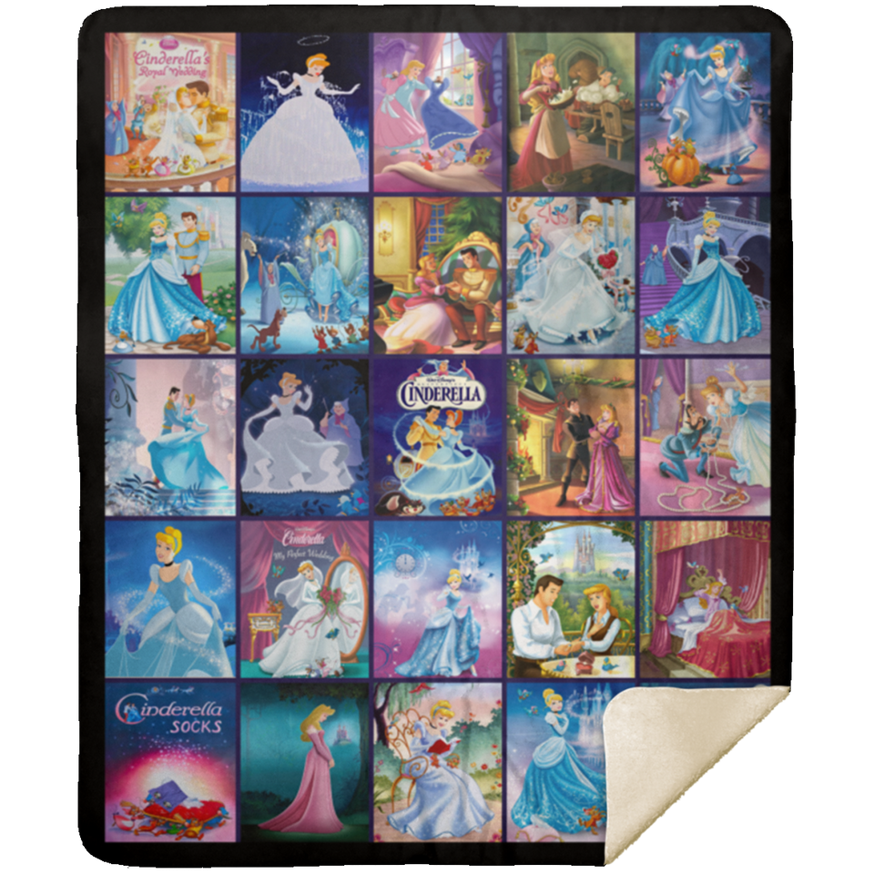 Cinderella Blanket, Cinderella For Girl Blanket, Fleece, Sherpa Blankets MSHM Premium Mink Sherpa Blanket 50x60