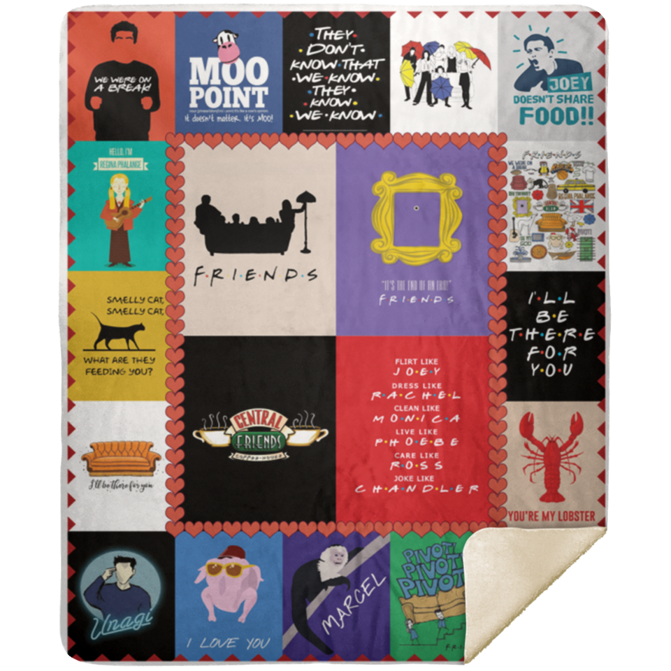 Mr.Jyotis Friends Blanket, Friends Tv Show Signature Actors Thank You for The Memories Best Gift Christmas Quilt Blanket Fleece Sherpa Blanket - MSHM Premium Mink Sherpa Blanket 50x60