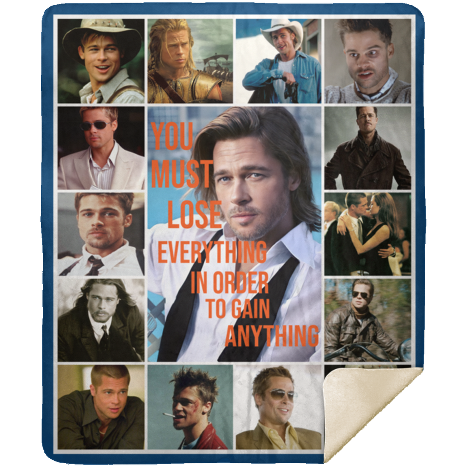 Brad Pitt Blanket, Brad Pitt Fleece, Sherpa Blanket For Fans MSHM Premium Mink Sherpa Blanket 50x60