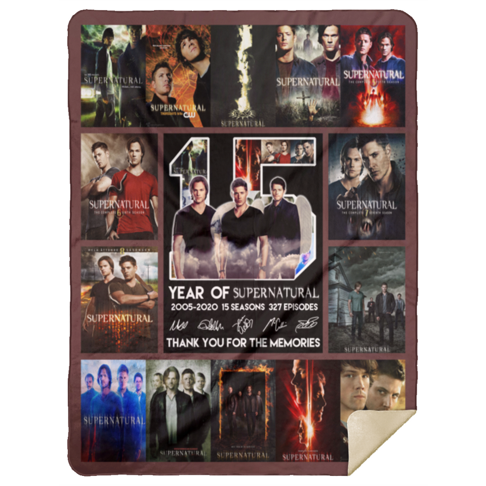 Supernatural 15 Years 3D Quilt Blanket Fleece Sherpa Throw Blanket Quilt - MSHL Premium Mink Sherpa Blanket 60x80