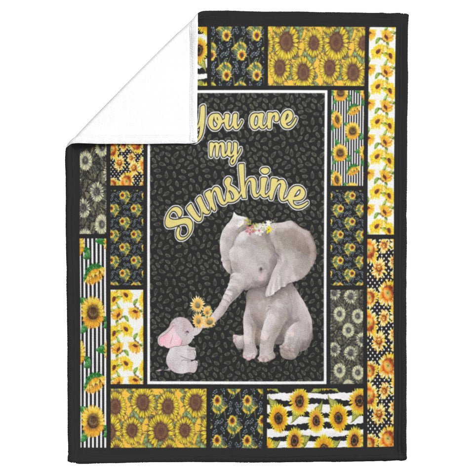 Elephant Sunflower Blanket 50x60