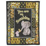 Elephant Sunflower Blanket 50x60