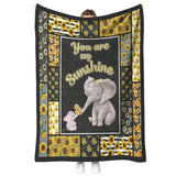 Elephant Sunflower Blanket 50x60