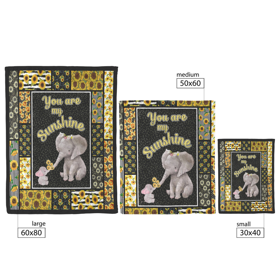 Elephant Sunflower Blanket 50x60