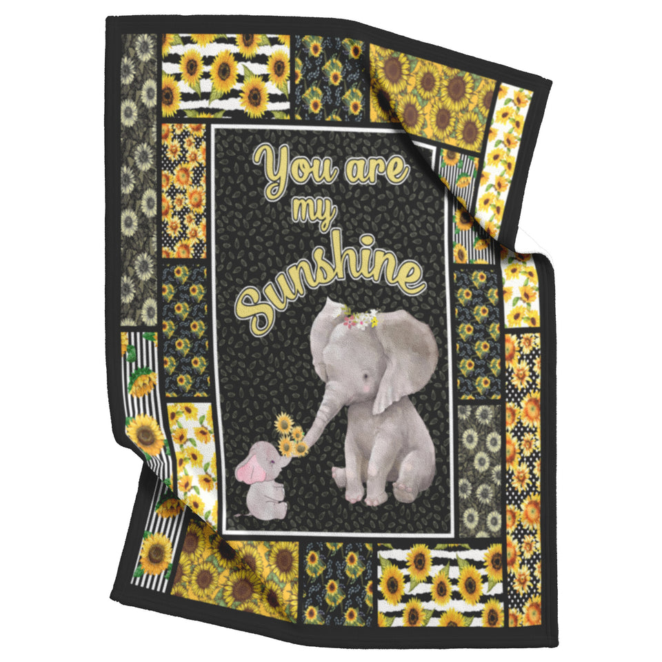 Elephant Sunflower Blanket 50x60