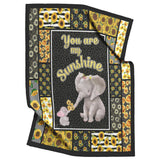 Elephant Sunflower Blanket 50x60
