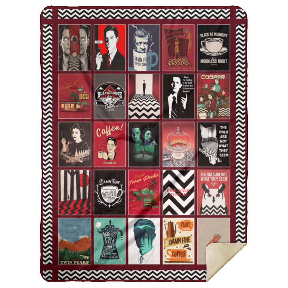 Twin Peaks Blanket, Twin Peaks TV Series Fleece, Sherpa Blanket MSHL Premium Mink Sherpa Blanket 60x80