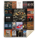 AC/DC Band Blanket, AC/DC Albums Fleece, Sherpa Blanket Ver4 MSHM Premium Mink Sherpa Blanket 50x60