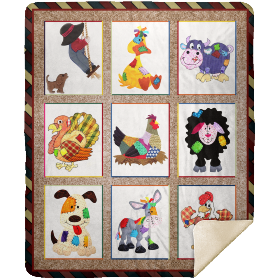 Farming Blanket, Farm animals Fleece, Sherpa Blanket Gift Ideas MSHM Premium Mink Sherpa Blanket 50x60