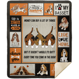 Basset Hound Blanket, Quilt, Fleece, Sherpa Blanket MSHM Premium Mink Sherpa Blanket 50x60