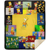 Bart Simpson Blanket, The Simpsons Quilt, Fleece, Sherpa Blanket - MSHM Premium Mink Sherpa Blanket 50x60