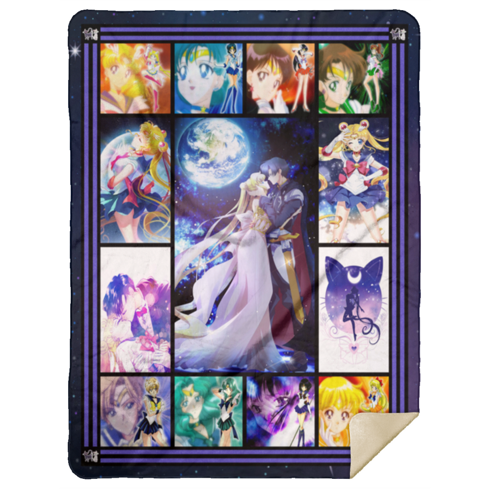 Pretty Soldier Sailor Moon Blanket, Sailor Moon Fleece, Sherpa Blanket MSHL Premium Mink Sherpa Blanket 60x80