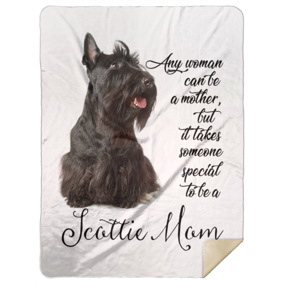 Scottie Mom Blanket, Scottie Dog Mom Soft Fleece, Sherpa Blanket Gift Ideas MSHL Premium Mink Sherpa Blanket 60x80