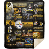 Pittsburgh Steelers 3D Quilt Blanket Fleece Sherpa Throw Blanket Bedroom Sofa - MSHM Premium Mink Sherpa Blanket 50x60