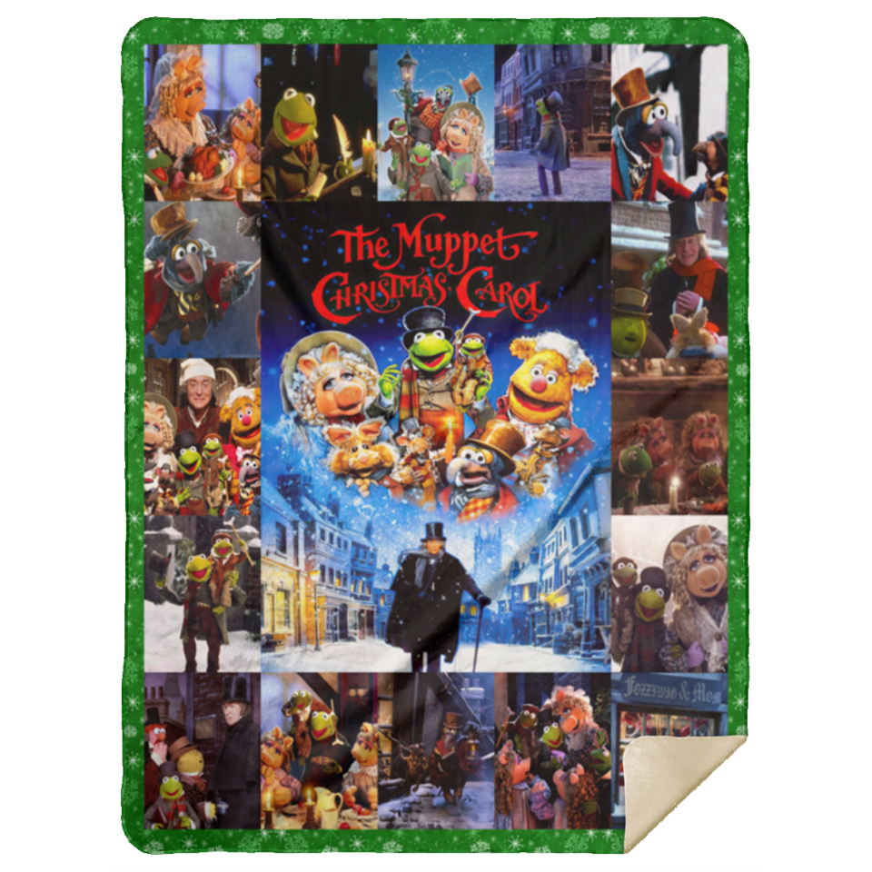 The Muppet Christmas Carol Blanket, The Muppet Fleece, Sherpa Blanket - MSHL Premium Mink Sherpa Blanket 60x80