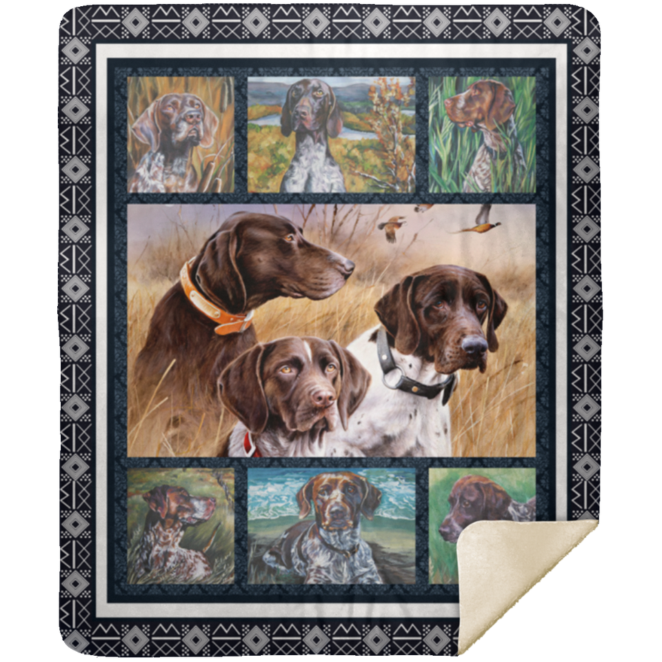 German Shorthaired Pointer Blanket Fleece Sherpa Throw Quilt Blanket - MSHM Premium Mink Sherpa Blanket 50x60