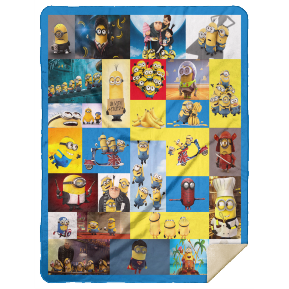 Minions Blanket, Minions Funny Fleece, Sherpa Blanket MSHL Premium Mink Sherpa Blanket 60x80