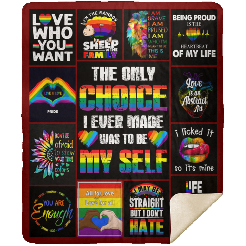 LGBT Blanket, LGBT Gay Couple Rainbow Fleece Blanket Gifts for Birthday MSHM Premium Mink Sherpa Blanket 50x60