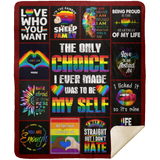 LGBT Blanket, LGBT Gay Couple Rainbow Fleece Blanket Gifts for Birthday MSHM Premium Mink Sherpa Blanket 50x60