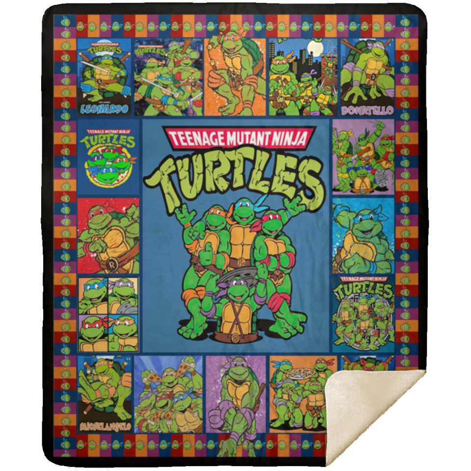 Teenage Mutant Ninja Turtles Fan Lover Blanket Halloween Christmas Fleece Sherpa MSHM Premium Mink Sherpa Blanket 50x60