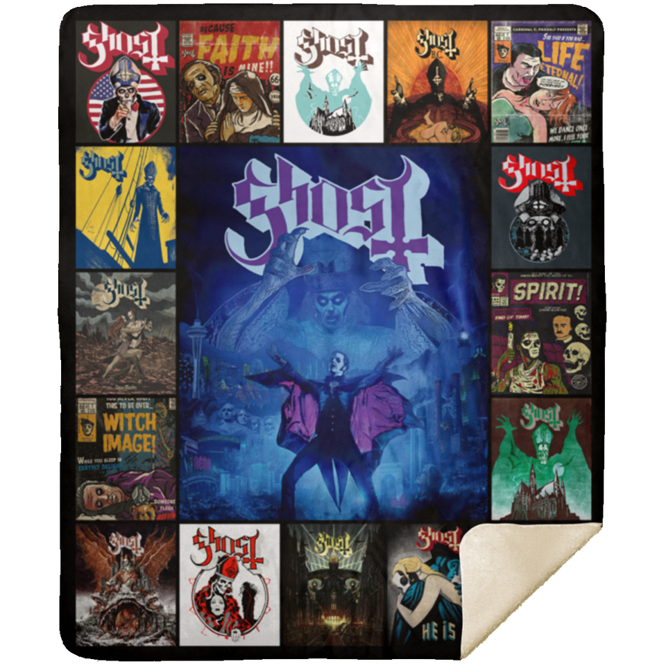 Ghost - Swedish - Band Blanket Rock Band Quilt Fleece Sherpa Throw - MSHM Premium Mink Sherpa Blanket 50x60