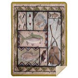 Love Fish Blanket Fishing Blanket Camping Quilt Fleece Sherpa Throw Animals - MSHL Premium Mink Sherpa Blanket 60x80