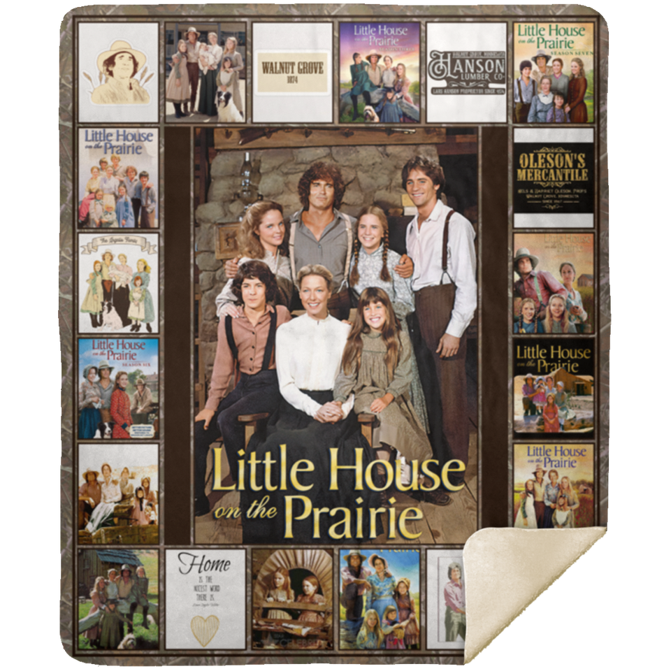 Little House on the Prairie Fleece, Sherpa Blanket, TV Series 1974–1983 Quilt MSHM Premium Mink Sherpa Blanket 50x60