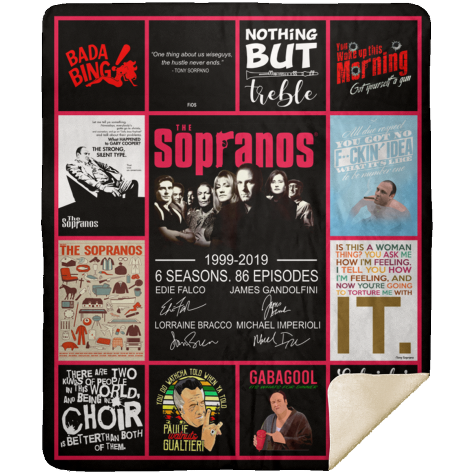 The Sopranos Blanket, The Sopranos TV Series Fleece, Sherpa Blanket V1 MSHM Premium Mink Sherpa Blanket 50x60