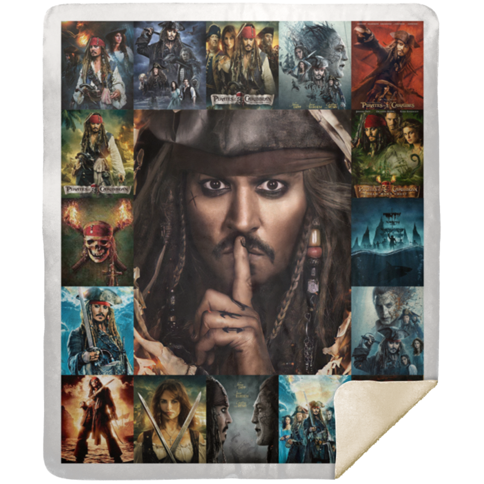 Pirates of the Caribbean Blanket, Johnny Depp Fleece, Sherpa Blanket( - MSHM Premium Mink Sherpa Blanket 50x60