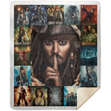 Pirates of the Caribbean Blanket, Johnny Depp Fleece, Sherpa Blanket( - MSHM Premium Mink Sherpa Blanket 50x60