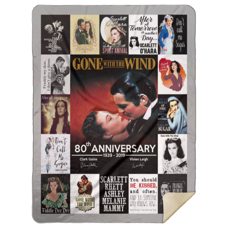 Gone With The Wind Quilt Fleece Sherpa Throw Blanket for Bedroom Living Room - up lai - MSHL Premium Mink Sherpa Blanket 60x80