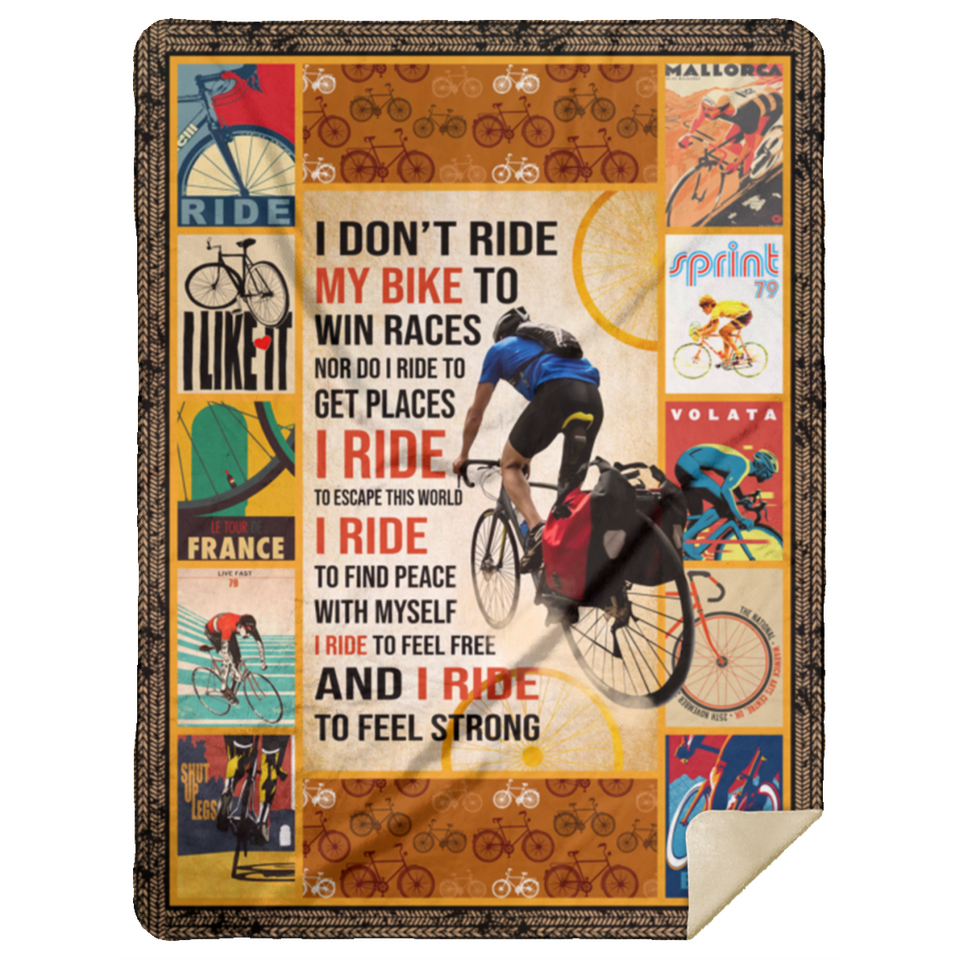 Cycling Blanket, I Ride Fleece, Sherpa Blanket, Gift Ideas MSHL Premium Mink Sherpa Blanket 60x80