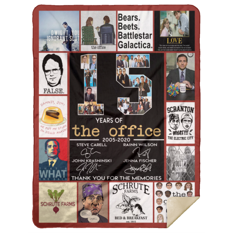 The Office Blanket 15 Years Of The Office Fleece Sherpa Throw Blanket MSHL Premium Mink Sherpa Blanket 60x80