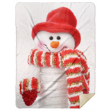 Snowman With Red Hat Blanket Merry Christmas Quilt Fleece Sherpa Gift Idea MSHL Premium Mink Sherpa Blanket 60x80