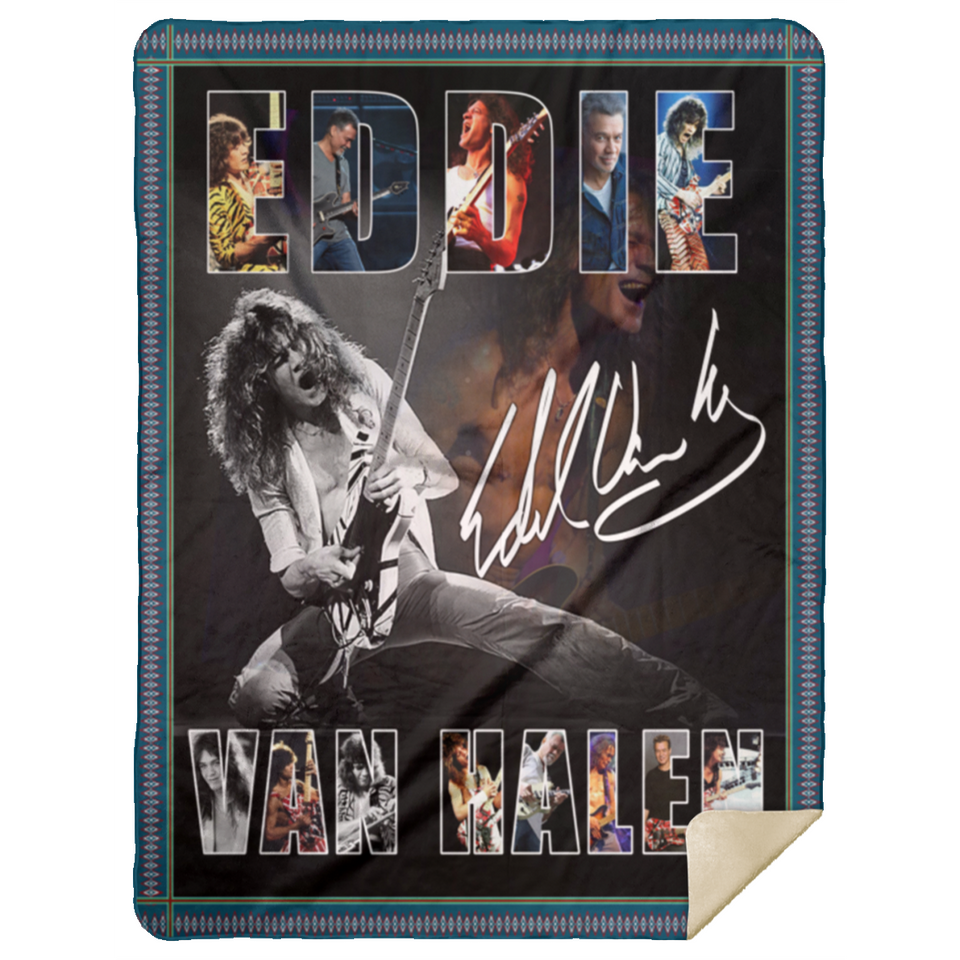 Eddie Van Halen Fleece Sherpa Throw Quilt Blanket for Bedroom Sofa MSHL Premium Mink Sherpa Blanket 60x80