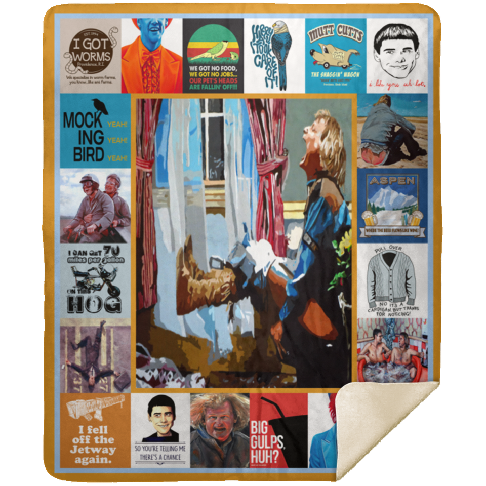Dumb and Dumber Blanket Dumb and Dumber Movie Quilt Fleece Sherpa Throw MSHM Premium Mink Sherpa Blanket 50x60