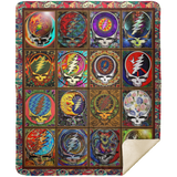Skull Grateful Dead Steal Your Face Blanket Fleece Sherpa Throw Quilt Blanket V2 MSHM Premium Mink Sherpa Blanket 50x60