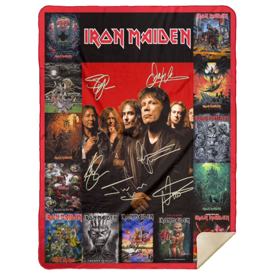Iron Maiden Blanket, Heavy Metal Band Fleece, Sherpa, Throw Blanket Rock  MSHL Premium Mink Sherpa Blanket 60x80