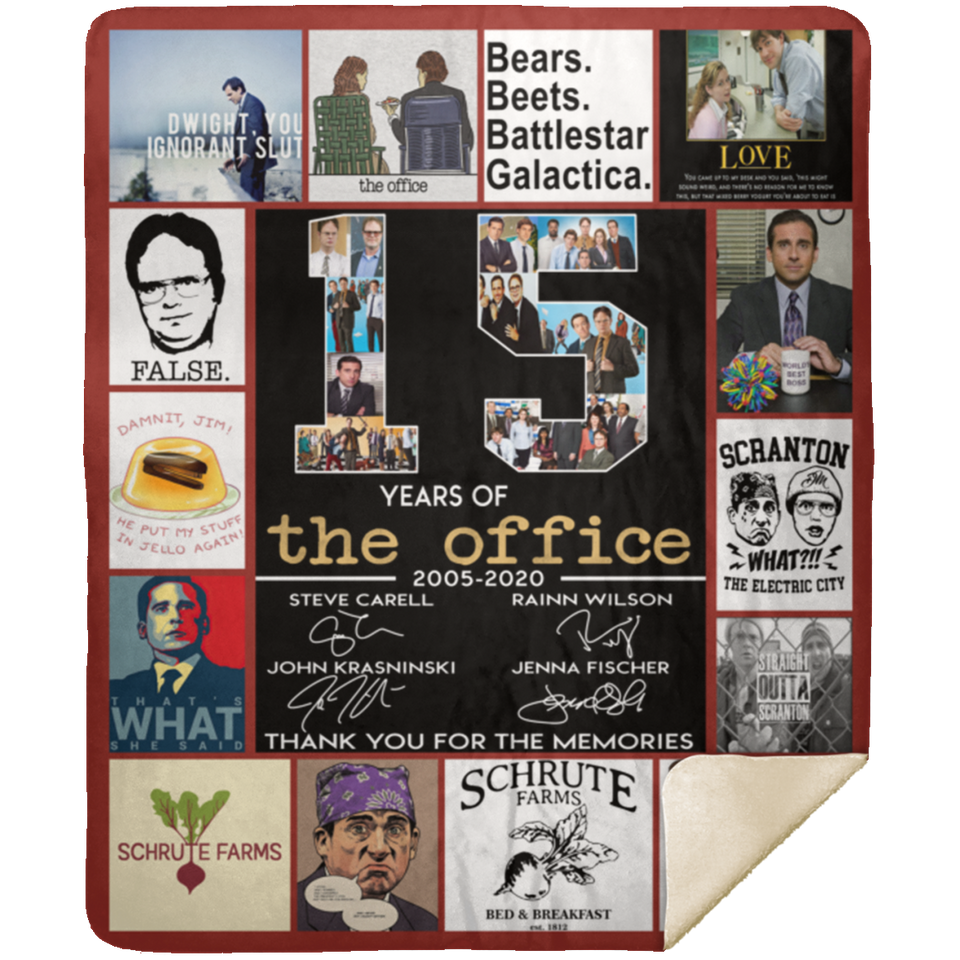The Office Blanket 15 Years Of The Office Fleece Sherpa Throw Blanket - MSHM Premium Mink Sherpa Blanket 50x60
