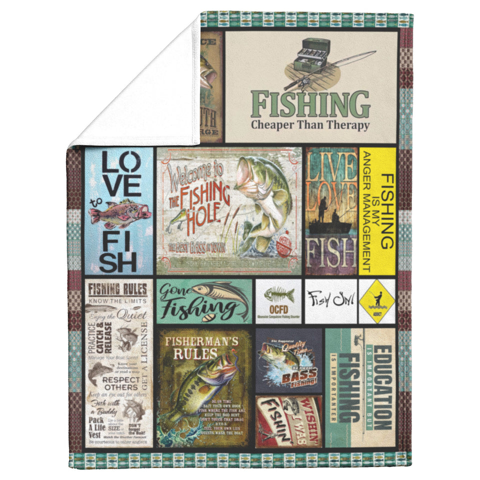 Fishing Live Love Fish Quilt