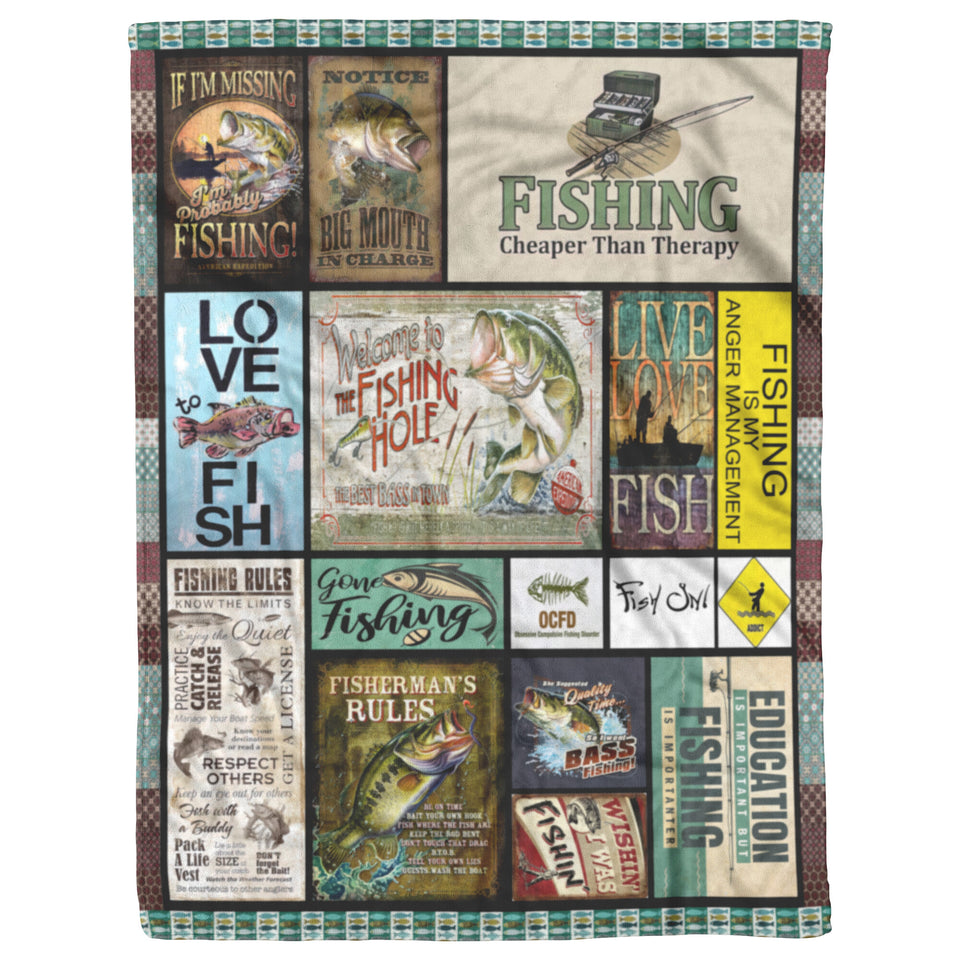 Fishing Live Love Fish Quilt